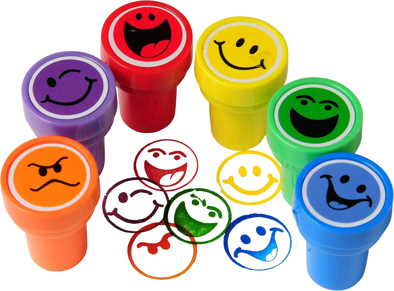 Happy Face Ink Stampers - 6 Pack, Assorted Colors, Plastic Stamps for Crafting
Happy Face Ink Stampers - 6 Pack, Assorted Colors, Plastic Stamps for Crafting