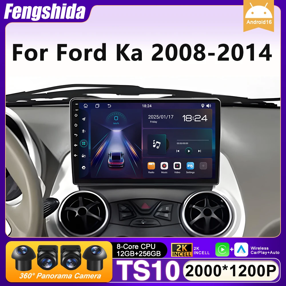 Для Ford Ka 2008-2014: Автомагнитола с Carplay, GPS, Android 16, навигацией, Android Auto, мультимедийный плеер, экран, 4G, без 2DIN DVD
Для Ford Ka 2008-2014: Автомагнитола с Carplay, GPS, Android 16, навигацией, Android Auto, мультимедийный плеер, экран, 4G, без 2DIN DVD