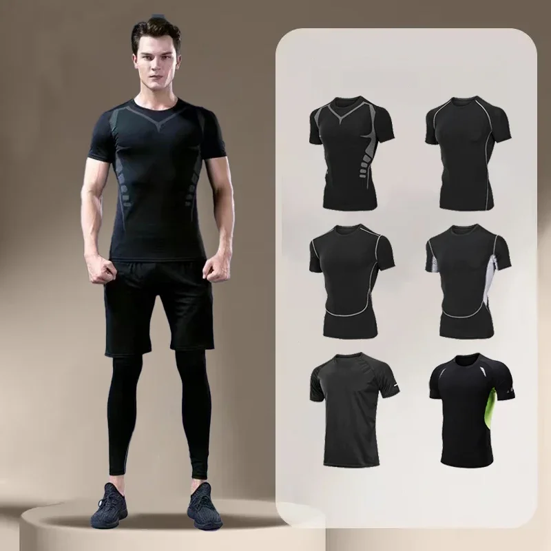 Summer High Elastic Short-sleeve Quick-drying men's t-shirt Top Sports Fitness Clothing Breathable Sweat-Wicking
Summer High Elastic Short-sleeve Quick-drying men's t-shirt Top Sports Fitness Clothing Breathable Sweat-Wicking
