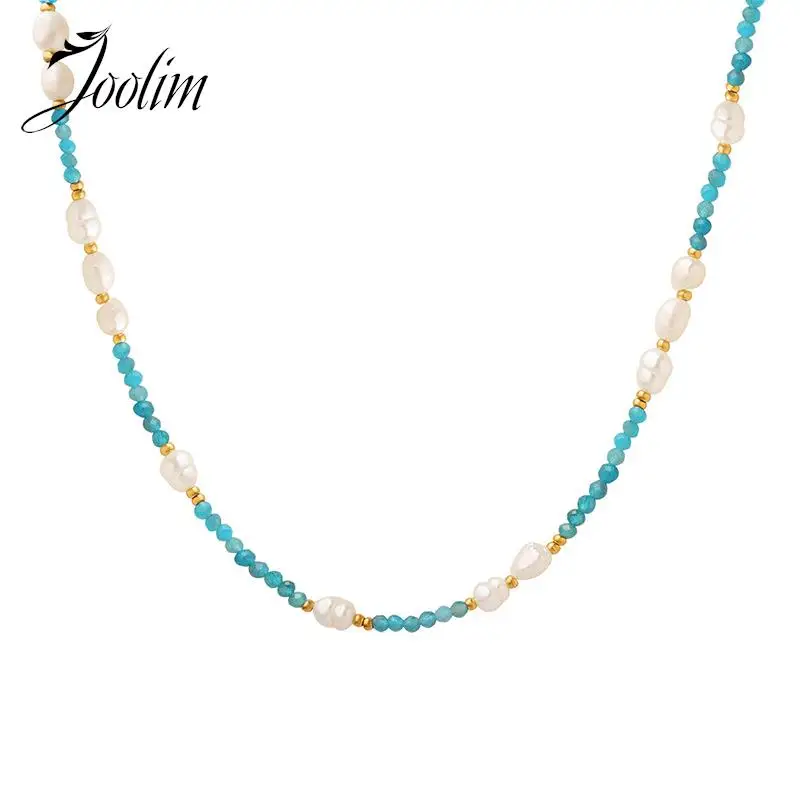 Joolim Jewelry Wholesale No Fade Fashion Personality Blue Stone Freshwater Pearl Bohemian Chain Stainless Steel Necklace
Joolim Jewelry Wholesale No Fade Fashion Personality Blue Stone Freshwater Pearl Bohemian Chain Stainless Steel Necklace