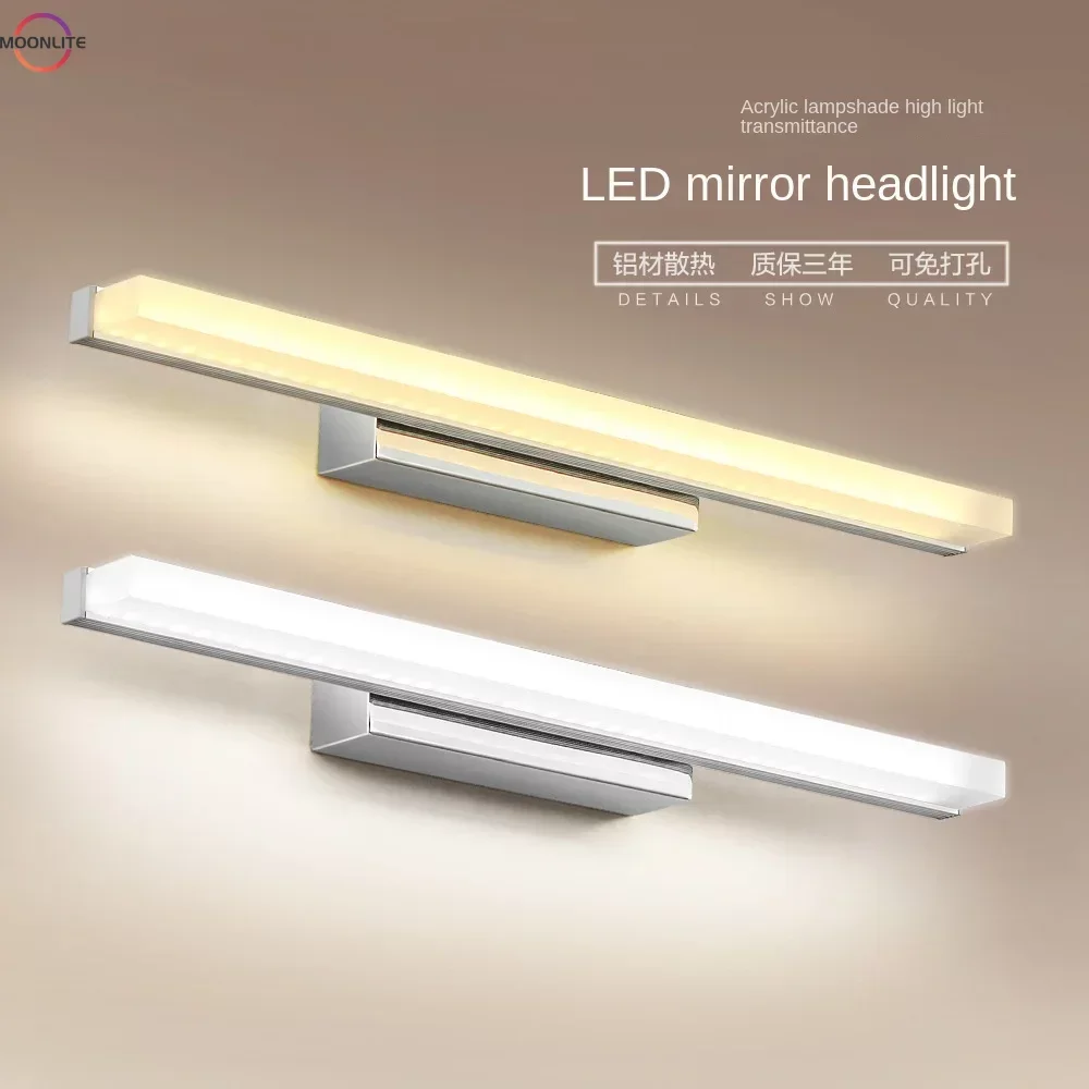 Stainless Steel Waterproof Mirror Front Light Acrylic Bathroom Wall Light American Complementary Mirror Front Light
Stainless Steel Waterproof Mirror Front Light Acrylic Bathroom Wall Light American Complementary Mirror Front Light