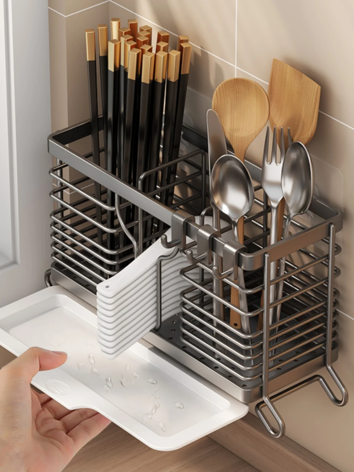 Современный настенный органайзер для кухонных принадлежностей: держатель для палочек и ложек из нержавеющей стали, декор для дома
Современный настенный органайзер для кухонных принадлежностей: держатель для палочек и ложек из нержавеющей стали, декор для дома