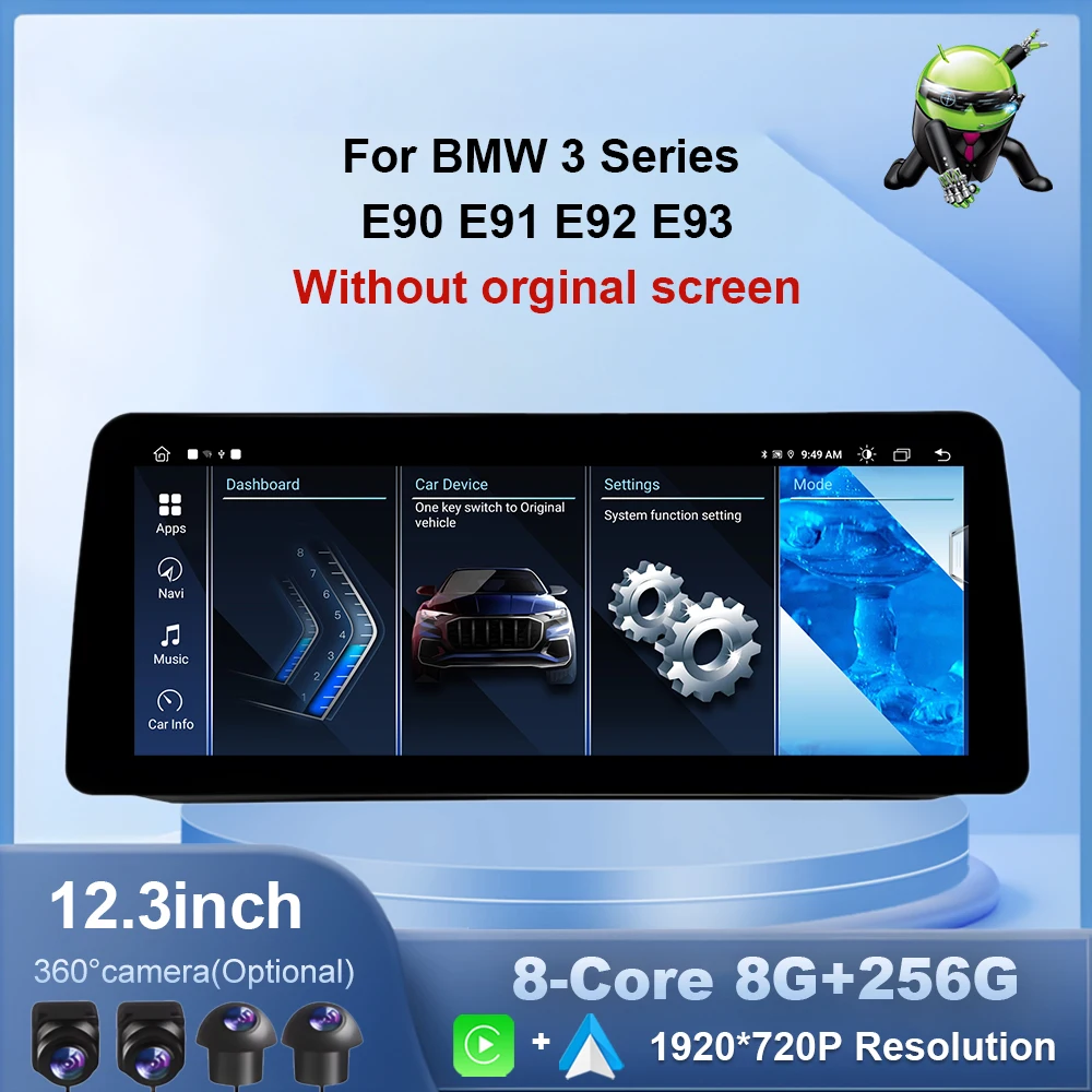 Android Auto for BMW 3 Series E90 E91 E92 E93 Without Orginal Screen Car Radio Video Player Carplay DSP Stereo Navigation GPS
Android Auto for BMW 3 Series E90 E91 E92 E93 Without Orginal Screen Car Radio Video Player Carplay DSP Stereo Navigation GPS