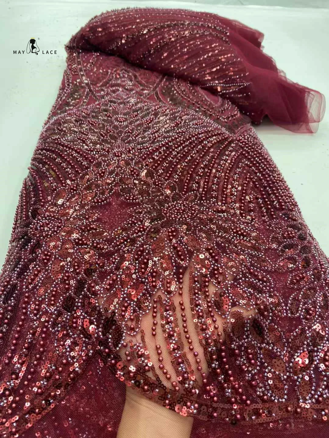 Luxury Beaded Tulle Lace Fabric 2025 High Quality French Sequin Net Sewing Hand Crystal Beads African Mesh Sequence For Dress
Luxury Beaded Tulle Lace Fabric 2025 High Quality French Sequin Net Sewing Hand Crystal Beads African Mesh Sequence For Dress