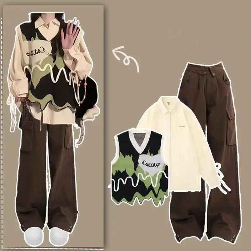 Autumn Jeans Soft Knit Vest Jeans Long Sleeve Shirt Jeans High Waist Slim Denim Set Women Clothing Casual Match Chic Fashion
Autumn Jeans Soft Knit Vest Jeans Long Sleeve Shirt Jeans High Waist Slim Denim Set Women Clothing Casual Match Chic Fashion