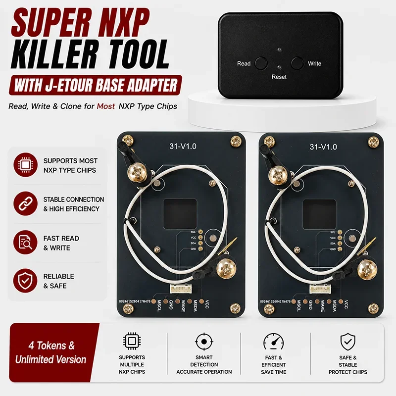Super NXP Killer Read Copy Device With Adapter Base For Jetour Key All NXP Smart Keys Clones 4 Tokens & Unlimited Version
Super NXP Killer Read Copy Device With Adapter Base For Jetour Key All NXP Smart Keys Clones 4 Tokens & Unlimited Version