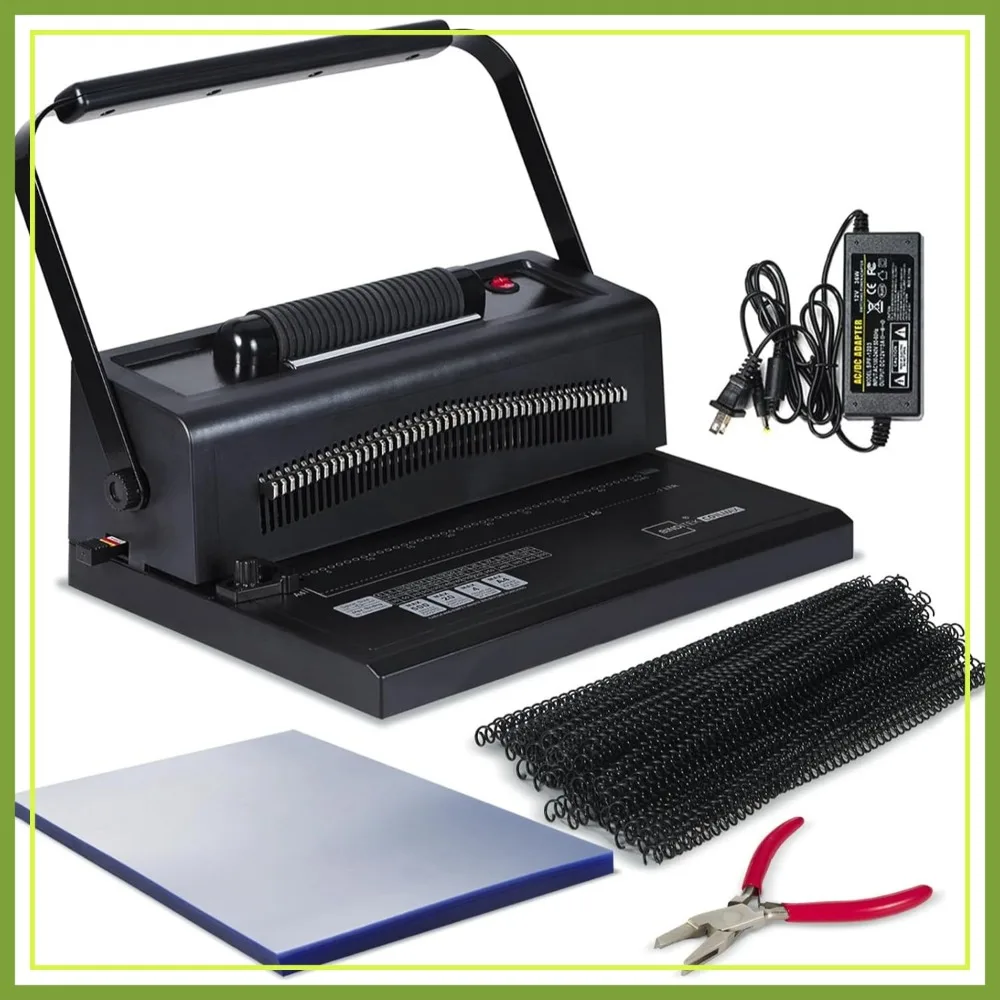 Manual Punch & Electric Coil Inserter Binding Machine, 46 Dies, Adjustable Margin, with 100 PVC Covers, 100 Coils & Plier
Manual Punch & Electric Coil Inserter Binding Machine, 46 Dies, Adjustable Margin, with 100 PVC Covers, 100 Coils & Plier