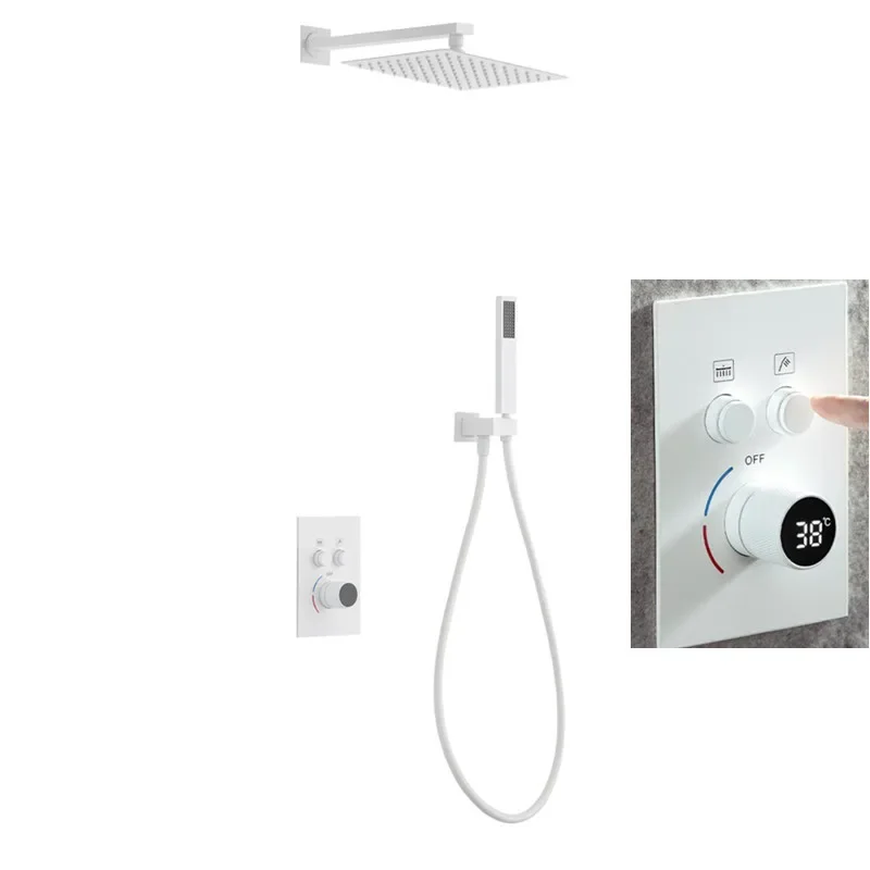 Digital Gunmetal gray white black Rain Shower Head Bathroom Brass Bath wall mounted Shower Set Wall Mounted faucet shower set
Digital Gunmetal gray white black Rain Shower Head Bathroom Brass Bath wall mounted Shower Set Wall Mounted faucet shower set