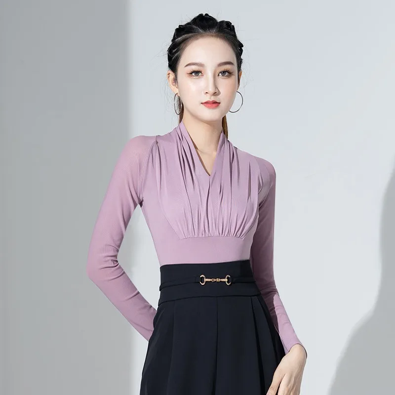 Moden Dance Blouse New Social Dance Training Suit Collar One-piece Ballroom Dance Jitba Latin Dance Dress Woman
Moden Dance Blouse New Social Dance Training Suit Collar One-piece Ballroom Dance Jitba Latin Dance Dress Woman