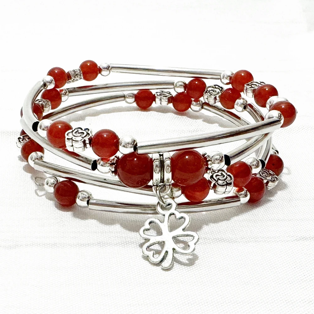 MG2336 New Design 6/8 MM Carnelian Boho Wrap Bangle Womens Natural Gemstone Handmade Bohemian Bracelet
MG2336 New Design 6/8 MM Carnelian Boho Wrap Bangle Womens Natural Gemstone Handmade Bohemian Bracelet