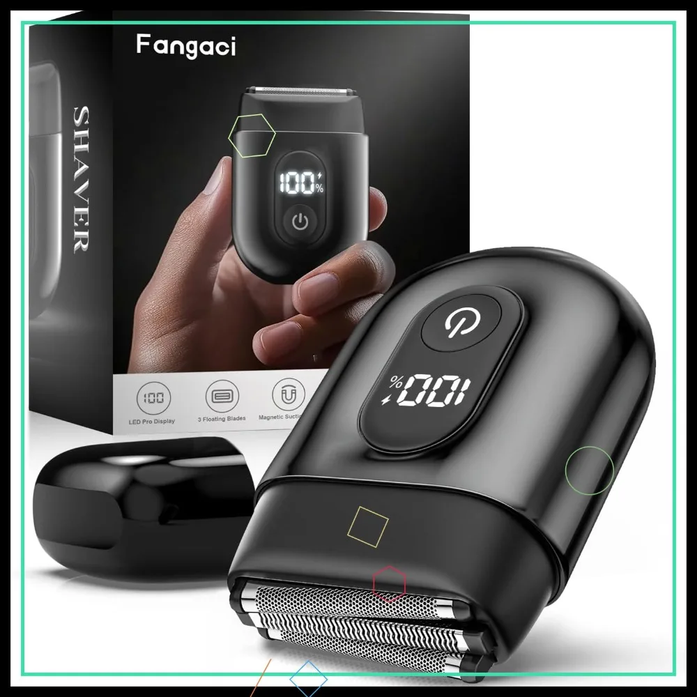 Mini Electric Razor for Men: 3 Floating Blades, LED Display, IPX7 Wet Dry, USB-C
Mini Electric Razor for Men: 3 Floating Blades, LED Display, IPX7 Wet Dry, USB-C
