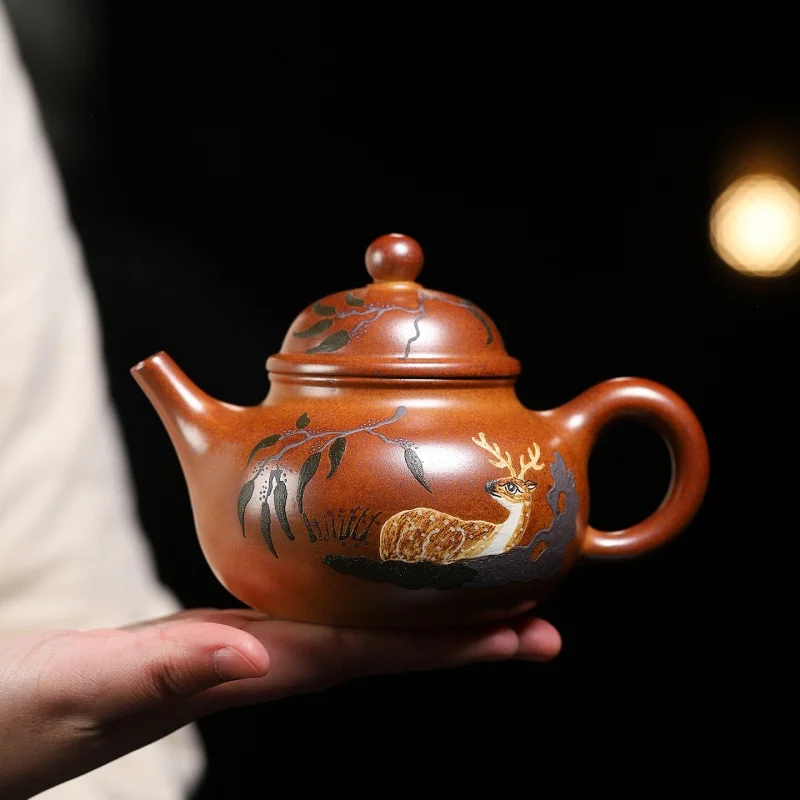 Hand-painted Sika Deer Yixing Zisha Teapot 350ml Natural Raw Ore Purple Clay Pot Chinese Kung Fu Tea Collection Kettle
Hand-painted Sika Deer Yixing Zisha Teapot 350ml Natural Raw Ore Purple Clay Pot Chinese Kung Fu Tea Collection Kettle