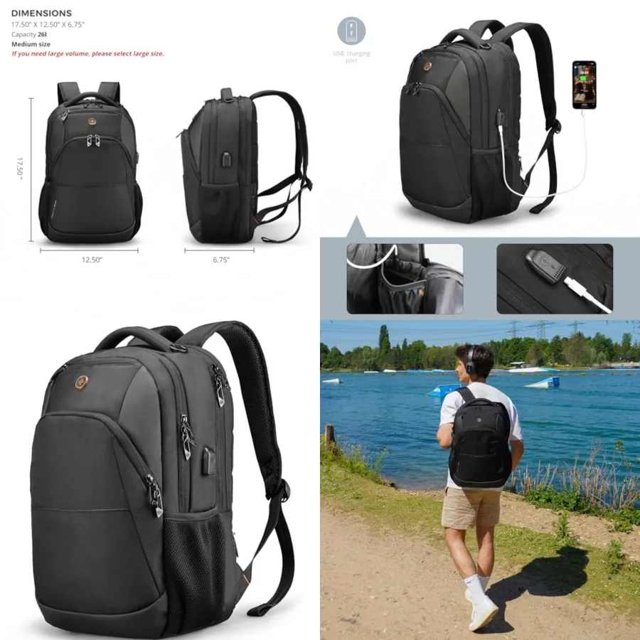 Design Travel Laptop Backpack, College Laptops Backpack with USB Charging Port for Men and Women Fits Notebook, SD1670-01
Design Travel Laptop Backpack, College Laptops Backpack with USB Charging Port for Men and Women Fits Notebook, SD1670-01