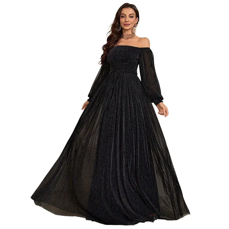 Elegant Off Shouler Long Sleeves Long Formal Evening Dress Black
Elegant Off Shouler Long Sleeves Long Formal Evening Dress Black