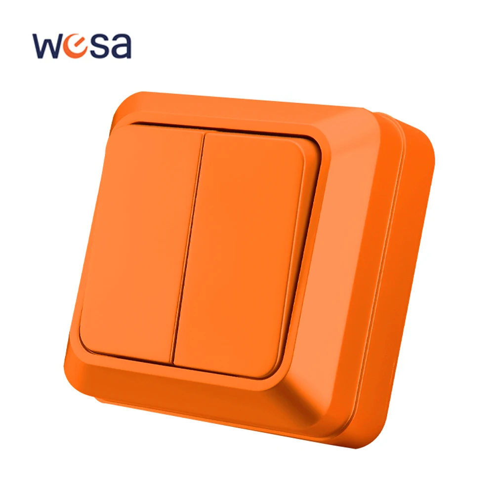 Orange Flame Retardant 2 Gang 1 Way Button Light Switch On/Off Spray Plastic EU Standard Wall Mounted Classic Surface Switch Way
Orange Flame Retardant 2 Gang 1 Way Button Light Switch On/Off Spray Plastic EU Standard Wall Mounted Classic Surface Switch Way