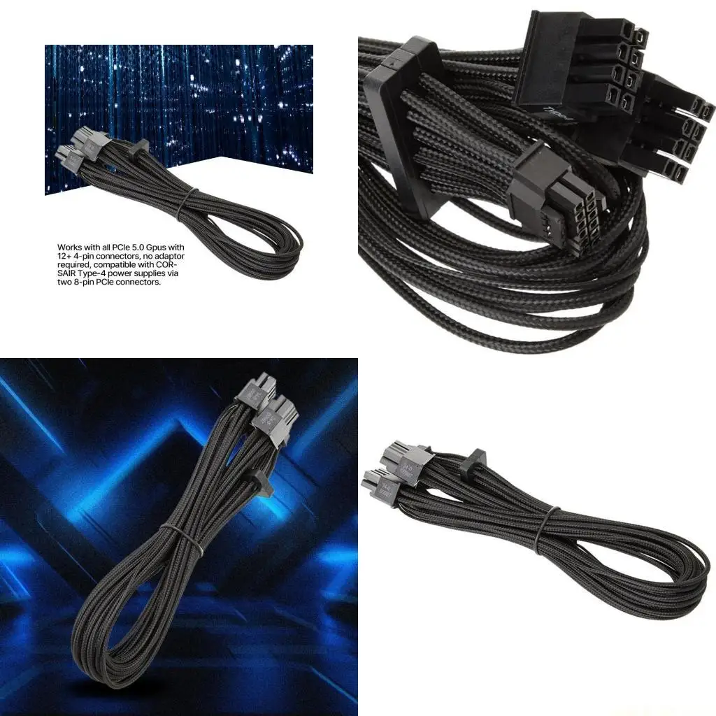 12VHPWR PCIE Cable 16AWG ATX3.0 PCIe5.0 Cable 600W Male to Male 16Pin 12+4Pin PCIE5 Cable for RTX4090TI 4080TI 3090
12VHPWR PCIE Cable 16AWG ATX3.0 PCIe5.0 Cable 600W Male to Male 16Pin 12+4Pin PCIE5 Cable for RTX4090TI 4080TI 3090