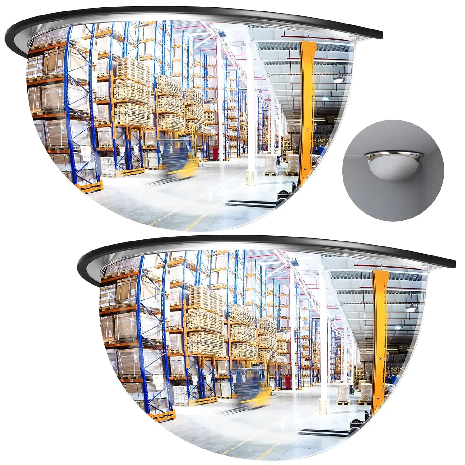 2 Pack 18" Corner Mirror Blindspot for Wall Safety Security Acrylic Half Dome Convex Mirror Indoor Outdoor Driveway
2 Pack 18" Corner Mirror Blindspot for Wall Safety Security Acrylic Half Dome Convex Mirror Indoor Outdoor Driveway