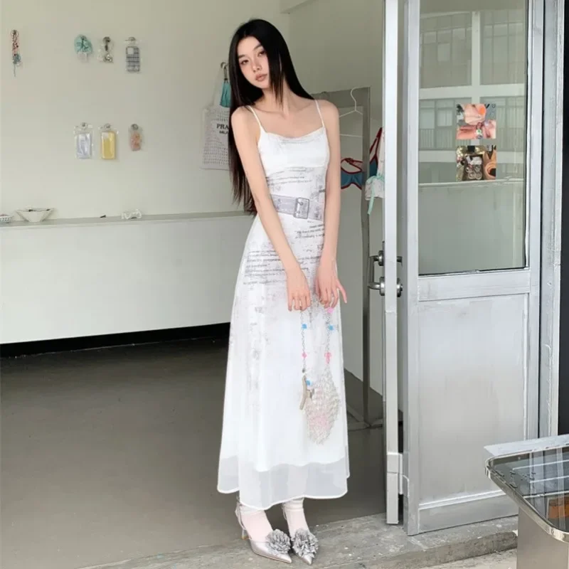 Printed Mesh Camisole Dress With Women'S Summer Temperament, High Street Spicy Girl Style, Slim Fit And Unique Long Skirt
Printed Mesh Camisole Dress With Women'S Summer Temperament, High Street Spicy Girl Style, Slim Fit And Unique Long Skirt