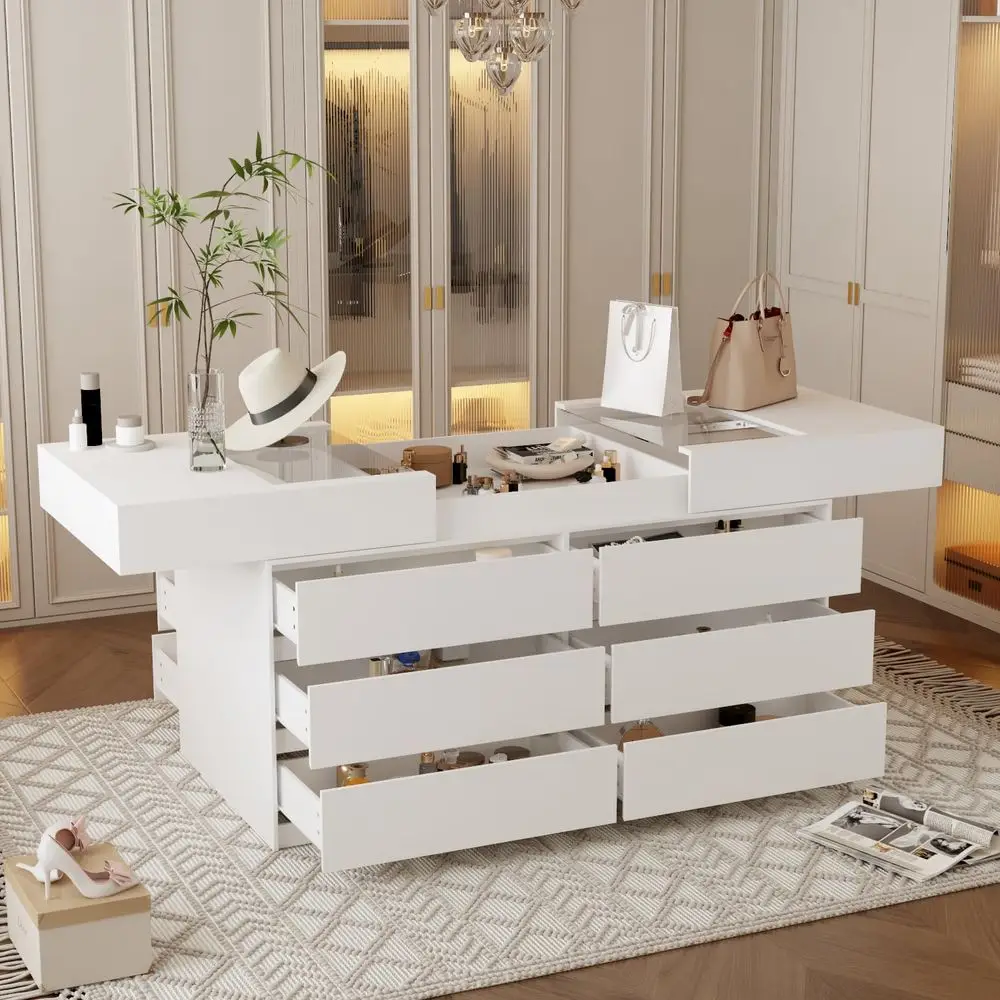 W Glass Display Cabinet, Walk in Closet Island for Retail, Jewelry Organizers Storage with 12 Drawers amp PullOpen Top, Collect
W Glass Display Cabinet, Walk in Closet Island for Retail, Jewelry Organizers Storage with 12 Drawers amp PullOpen Top, Collect