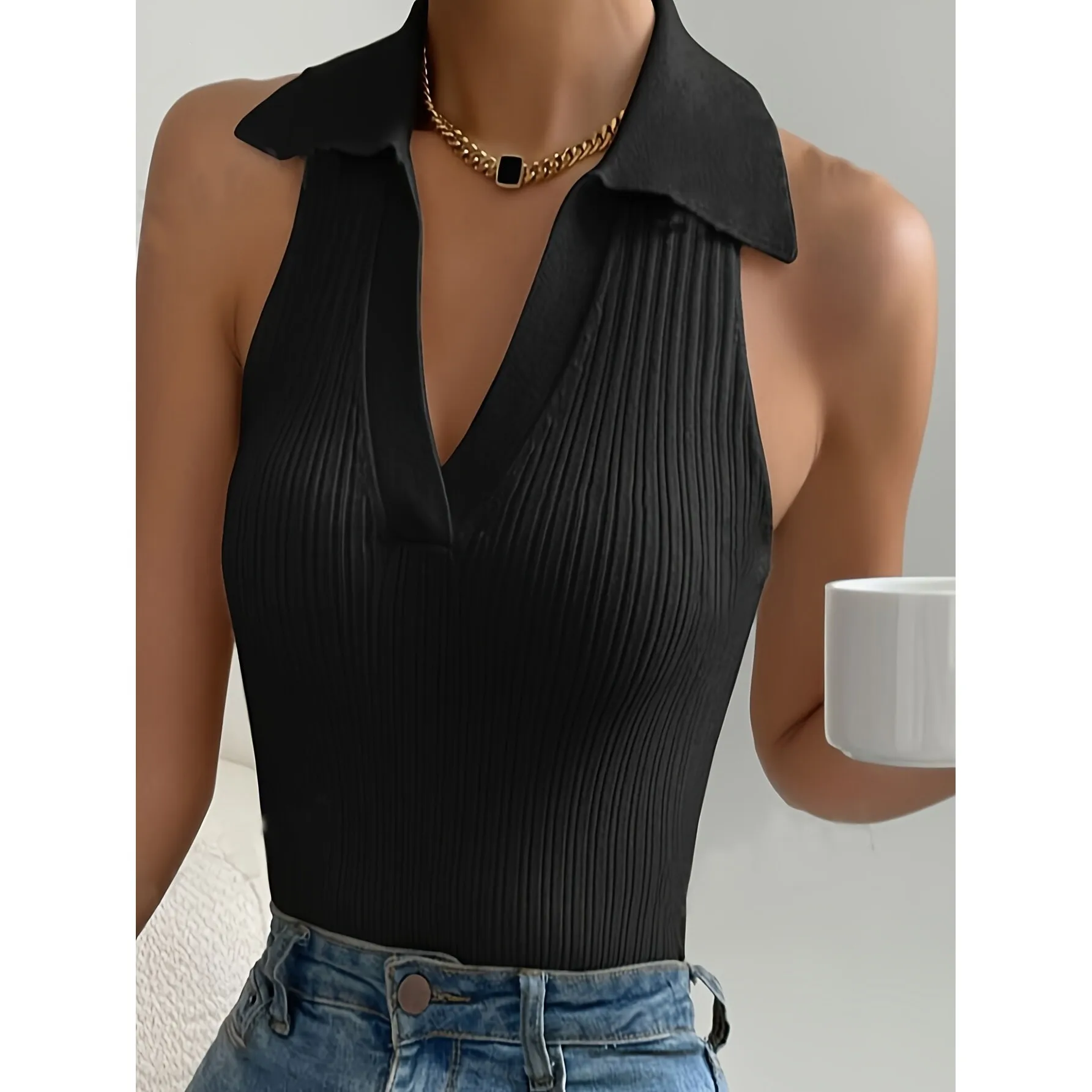 Pure Color Knitted Top Women's Fashion Spring Season Sleeveless Vest Other Material 100% No Chest Pad Included
Pure Color Knitted Top Women's Fashion Spring Season Sleeveless Vest Other Material 100% No Chest Pad Included