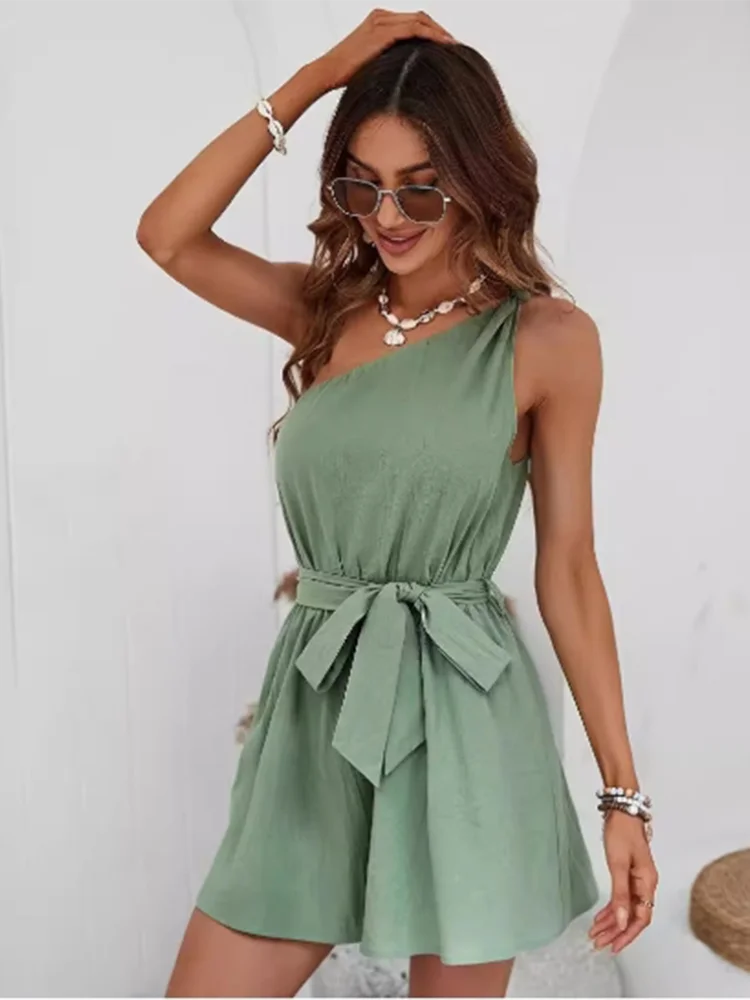 Solid Color Slanted Neck Short Sleeved Sleeveless Lace Up Sexy Women's Dress Dating Versatile Elegant Daily Summer Dress
Solid Color Slanted Neck Short Sleeved Sleeveless Lace Up Sexy Women's Dress Dating Versatile Elegant Daily Summer Dress