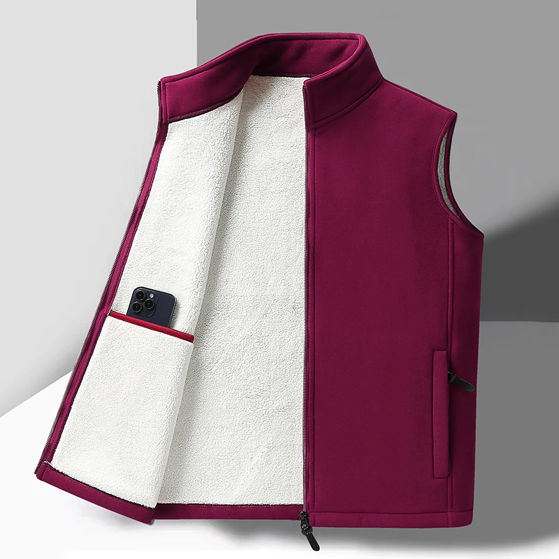 Stand Collar Casual Waistcoat Men's Lamb Cashmere Warm Sleeveless Coat Mens Winter Oversize Autumn Clothes Men Black Gray Vests
Stand Collar Casual Waistcoat Men's Lamb Cashmere Warm Sleeveless Coat Mens Winter Oversize Autumn Clothes Men Black Gray Vests