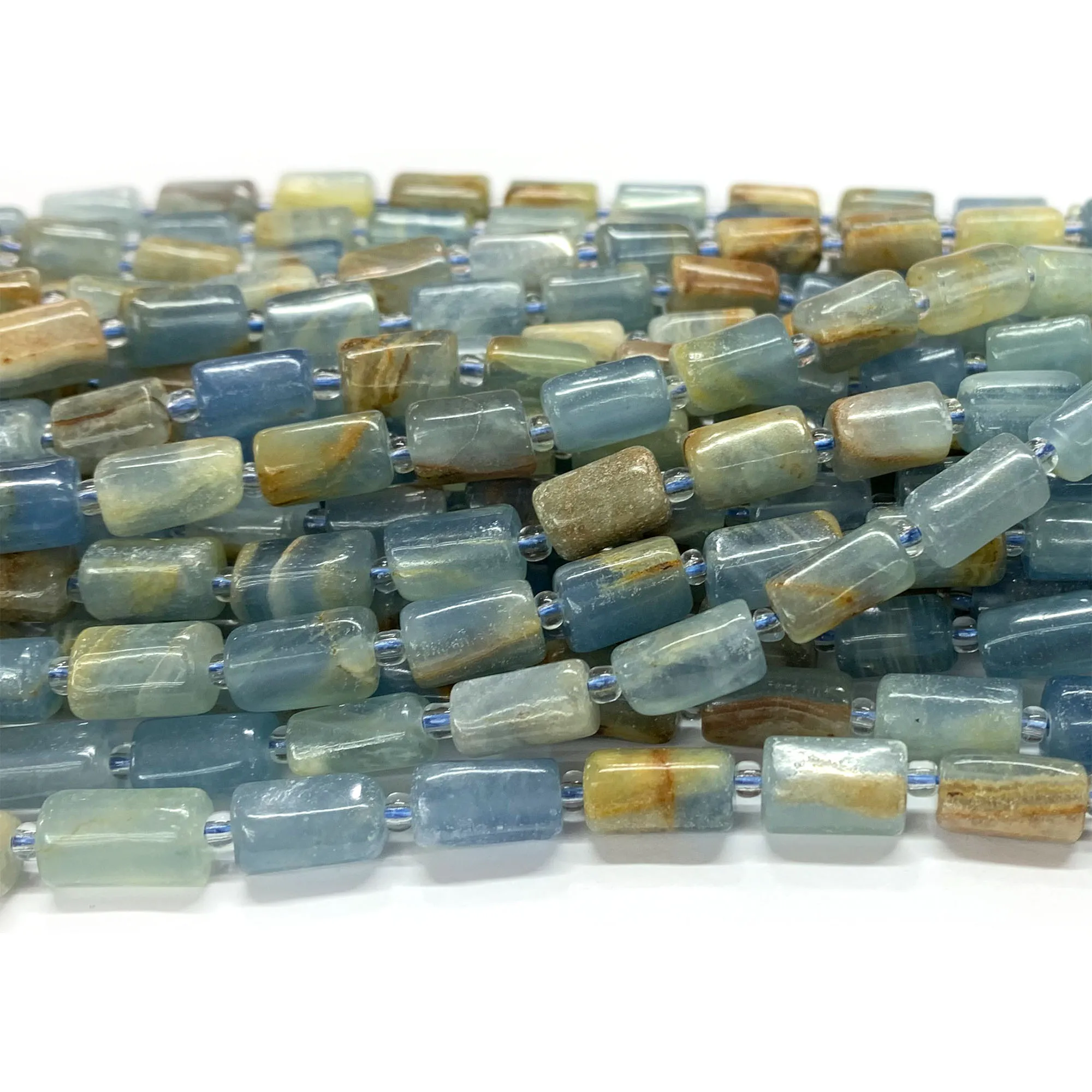 Veemake Natural Clear Blue Calcite Nugget Free Form Column Loose Smooth Beads 08621
Veemake Natural Clear Blue Calcite Nugget Free Form Column Loose Smooth Beads 08621