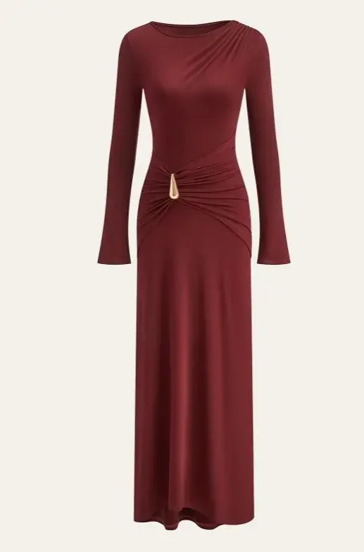 Winter New Women's Fashion Solid Round Neck Slim Metallic Decor Long Sleeve Dress 2026 Temperament Female Elegant Sexy Dresses
Winter New Women's Fashion Solid Round Neck Slim Metallic Decor Long Sleeve Dress 2026 Temperament Female Elegant Sexy Dresses