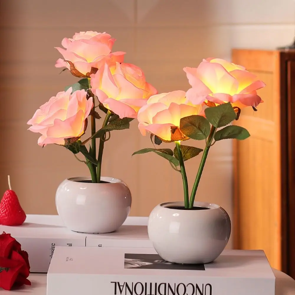 Ceramic Base LED Rose Table Lamp Soft Light Decorative Simulated Bouquet Light Exquisite 2/3 Flowers Romantic Atmosphere Lamp
Ceramic Base LED Rose Table Lamp Soft Light Decorative Simulated Bouquet Light Exquisite 2/3 Flowers Romantic Atmosphere Lamp