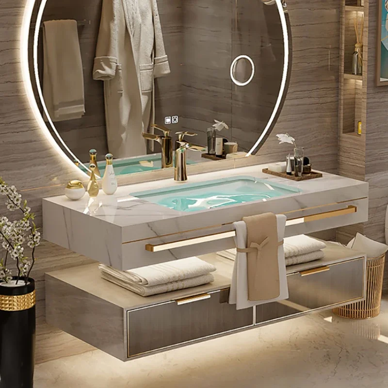 Solid Wood Cabinet Combination Light Luxury Modern Minimalist Washbasin Hand Washing Basin Cabinet Bathroom Cabinet Washstand
Solid Wood Cabinet Combination Light Luxury Modern Minimalist Washbasin Hand Washing Basin Cabinet Bathroom Cabinet Washstand
