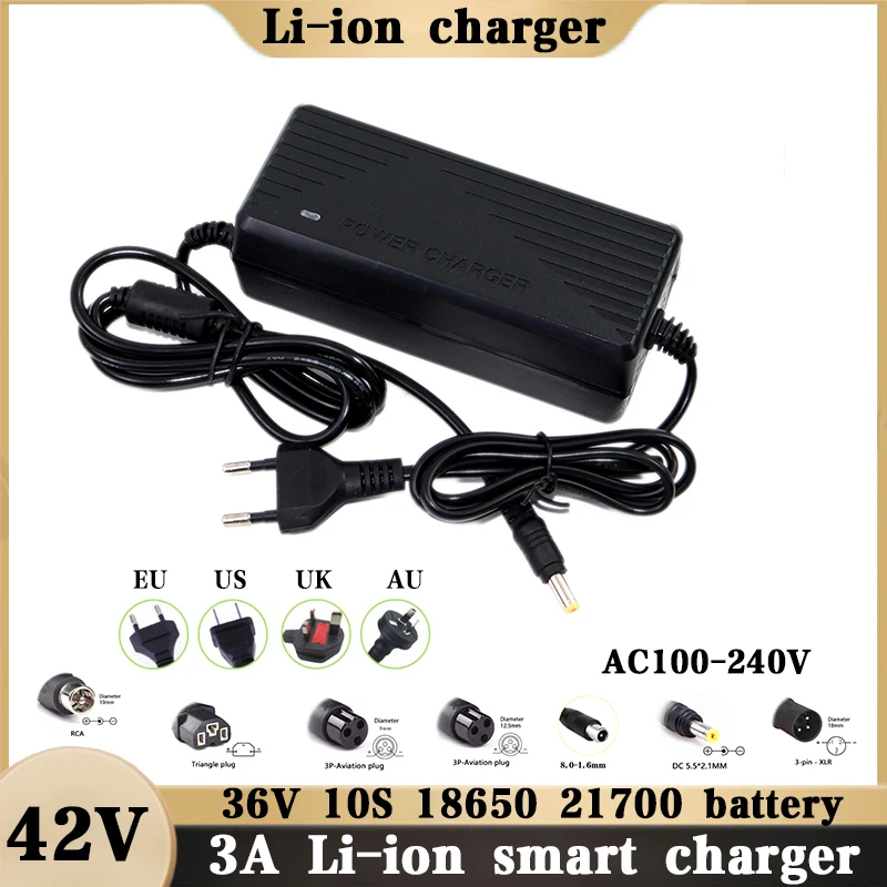 36V 3A battery charger Output 42V 3A Charger Input 100-240V AC Lithium Li-ion Li-poly Charger For 10s Series 36V Electric Bike
36V 3A battery charger Output 42V 3A Charger Input 100-240V AC Lithium Li-ion Li-poly Charger For 10s Series 36V Electric Bike