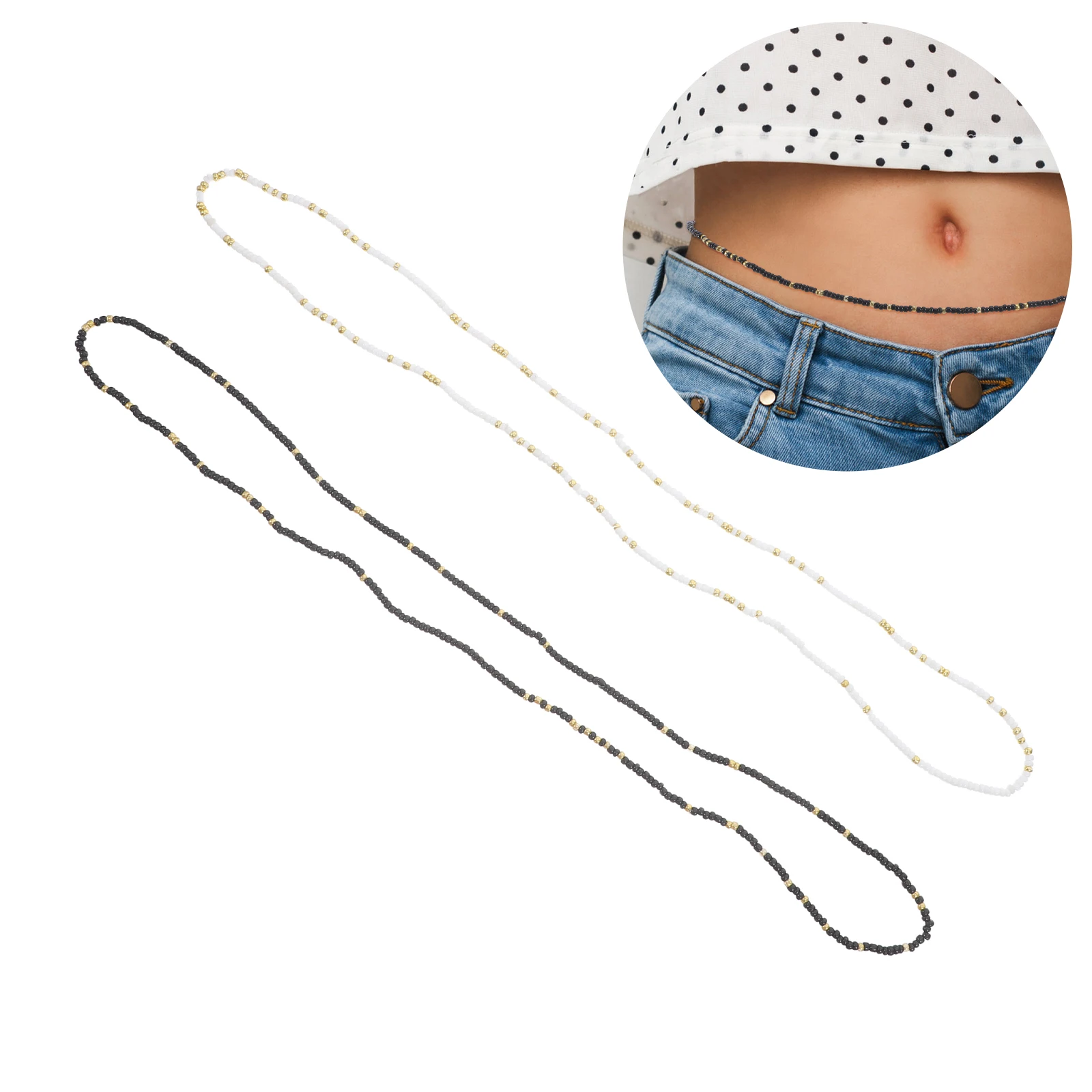 6 Pcs Beaded Waist Chain Body Chains for Women Beach Belly Beads The Elastic Necklace Accessories Trendy
6 Pcs Beaded Waist Chain Body Chains for Women Beach Belly Beads The Elastic Necklace Accessories Trendy