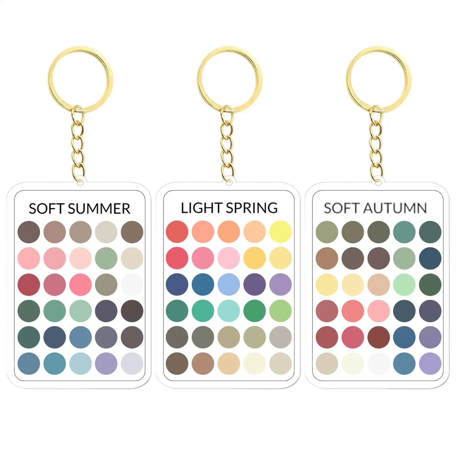 Fashion Seasonal Color Analysis Color Card Keychain Portable 30 Colors Sample Cards Clear Acrylic Keyring Charm for Women
Fashion Seasonal Color Analysis Color Card Keychain Portable 30 Colors Sample Cards Clear Acrylic Keyring Charm for Women