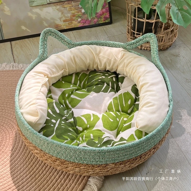 Тканая ротанговая кровать ручной работы для кошек, летняя охлаждающая съемная моющаяся с когтеточкой и уютной корзиной для домашних животных, подарок для кошек
Тканая ротанговая кровать ручной работы для кошек, летняя охлаждающая съемная моющаяся с когтеточкой и уютной корзиной для домашних животных, подарок для кошек