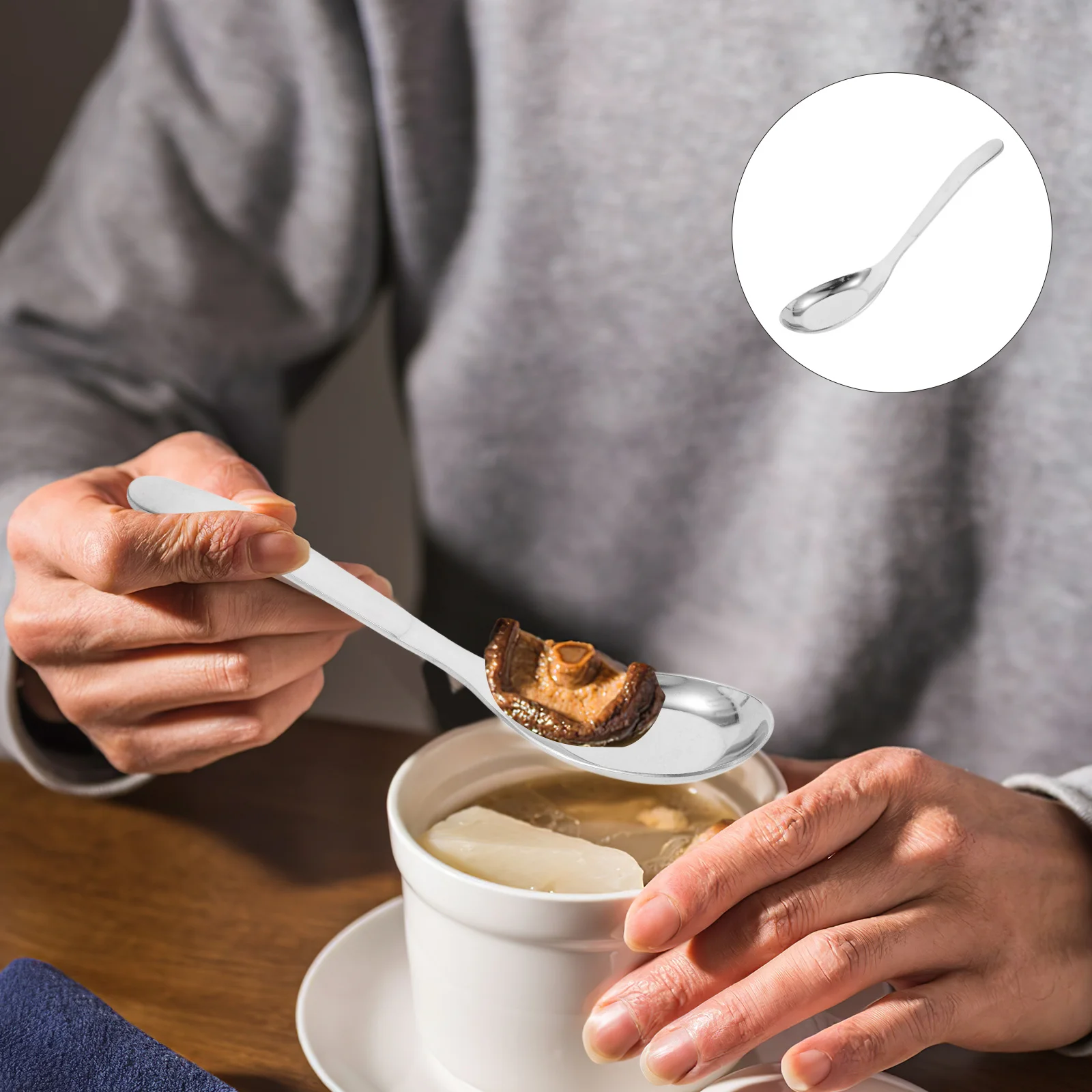 Dinner Spoon Stainless Steel Tablespoons Flat Metal Spoons 6.6 Inch Silverware Mirror Finish Dishwasher Safe for Home 
Dinner Spoon Stainless Steel Tablespoons Flat Metal Spoons 6.6 Inch Silverware Mirror Finish Dishwasher Safe for Home