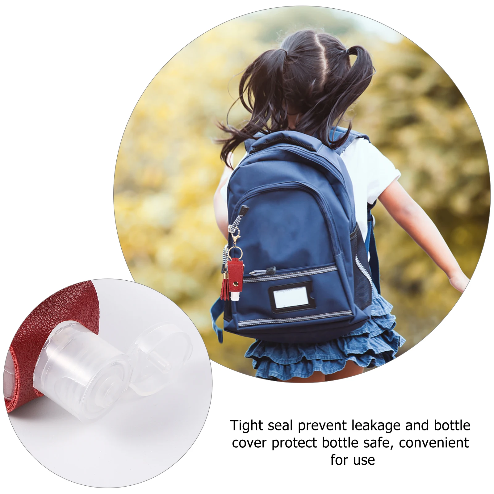 1 Set 30Ml Portable Empty Cover Keychain Pu Hand Refillable Case For Travel Lightweight
1 Set 30Ml Portable Empty Cover Keychain Pu Hand Refillable Case For Travel Lightweight