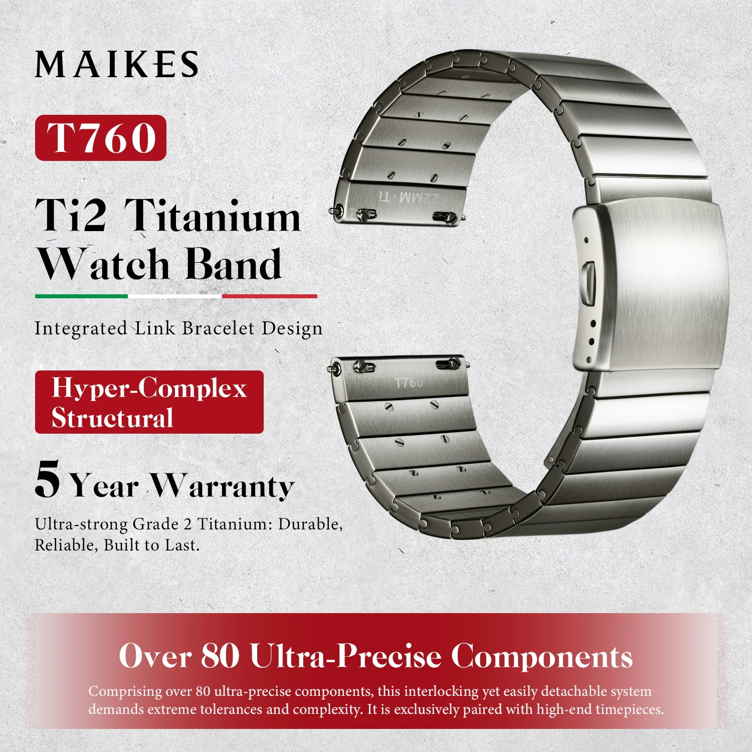 Maikes T760 Ti2 Titanium Bracelet Integrated Link Watch Strap Quick Release Watch Accessories Watchbands 22mm 24mm
Maikes T760 Ti2 Titanium Bracelet Integrated Link Watch Strap Quick Release Watch Accessories Watchbands 22mm 24mm