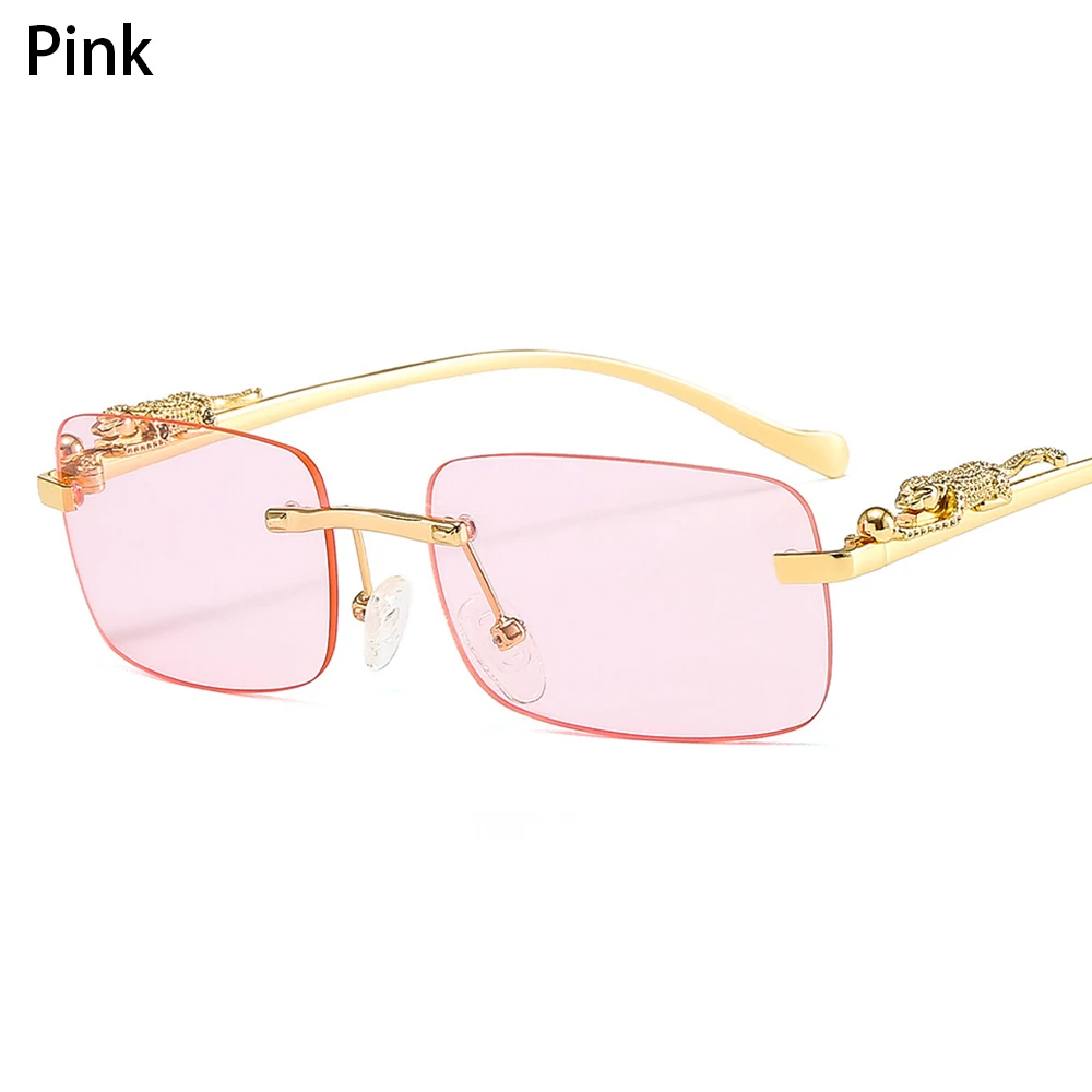 Retro UV400 Clear Ocean Lens Sun Glasses Rimless Rectangle Sunglasses Cheetah Decoration Shades
Retro UV400 Clear Ocean Lens Sun Glasses Rimless Rectangle Sunglasses Cheetah Decoration Shades