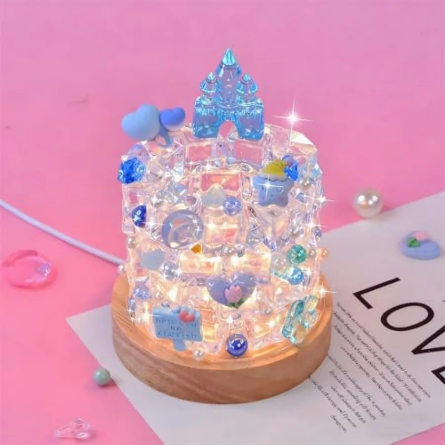 DIY Imitation Crystal ice Pen Holder nightlight, Plug-in Manual Set LED Warm lamp, Suitable for Bedroom/'s Room Decoration Desk
DIY Imitation Crystal ice Pen Holder nightlight, Plug-in Manual Set LED Warm lamp, Suitable for Bedroom/'s Room Decoration Desk