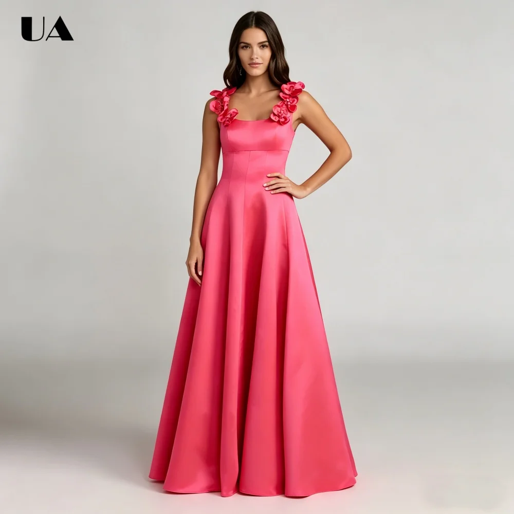 ULBYANRY Customized Satin A-line 3D Flower Prom Dresses for Women, Elegant Sleeveless Evening Dress, Fashionable Solid Ball Gown
ULBYANRY Customized Satin A-line 3D Flower Prom Dresses for Women, Elegant Sleeveless Evening Dress, Fashionable Solid Ball Gown