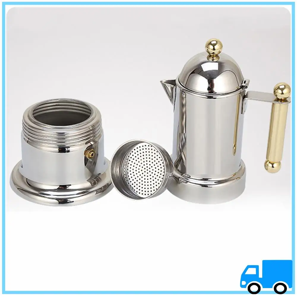 Latest Thickened Italian Espresso Maker For 4 Servings Cup,Stainless Steel Mocha Coffee Maker Pot For Stovetop&Induction Home
Latest Thickened Italian Espresso Maker For 4 Servings Cup,Stainless Steel Mocha Coffee Maker Pot For Stovetop&Induction Home