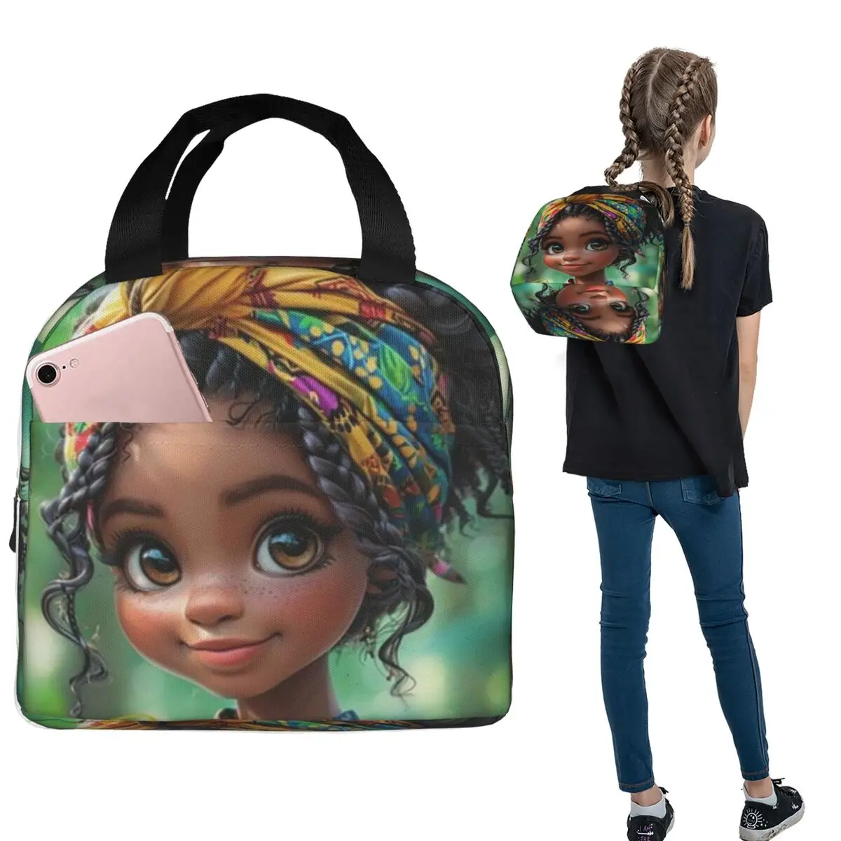 Girl Pattern Cartoon Lunch Bags Insulated Bento Box Waterproof Lunch Tote Leakproof Cooler Thermal Bag for Woman Children School 
Girl Pattern Cartoon Lunch Bags Insulated Bento Box Waterproof Lunch Tote Leakproof Cooler Thermal Bag for Woman Children School