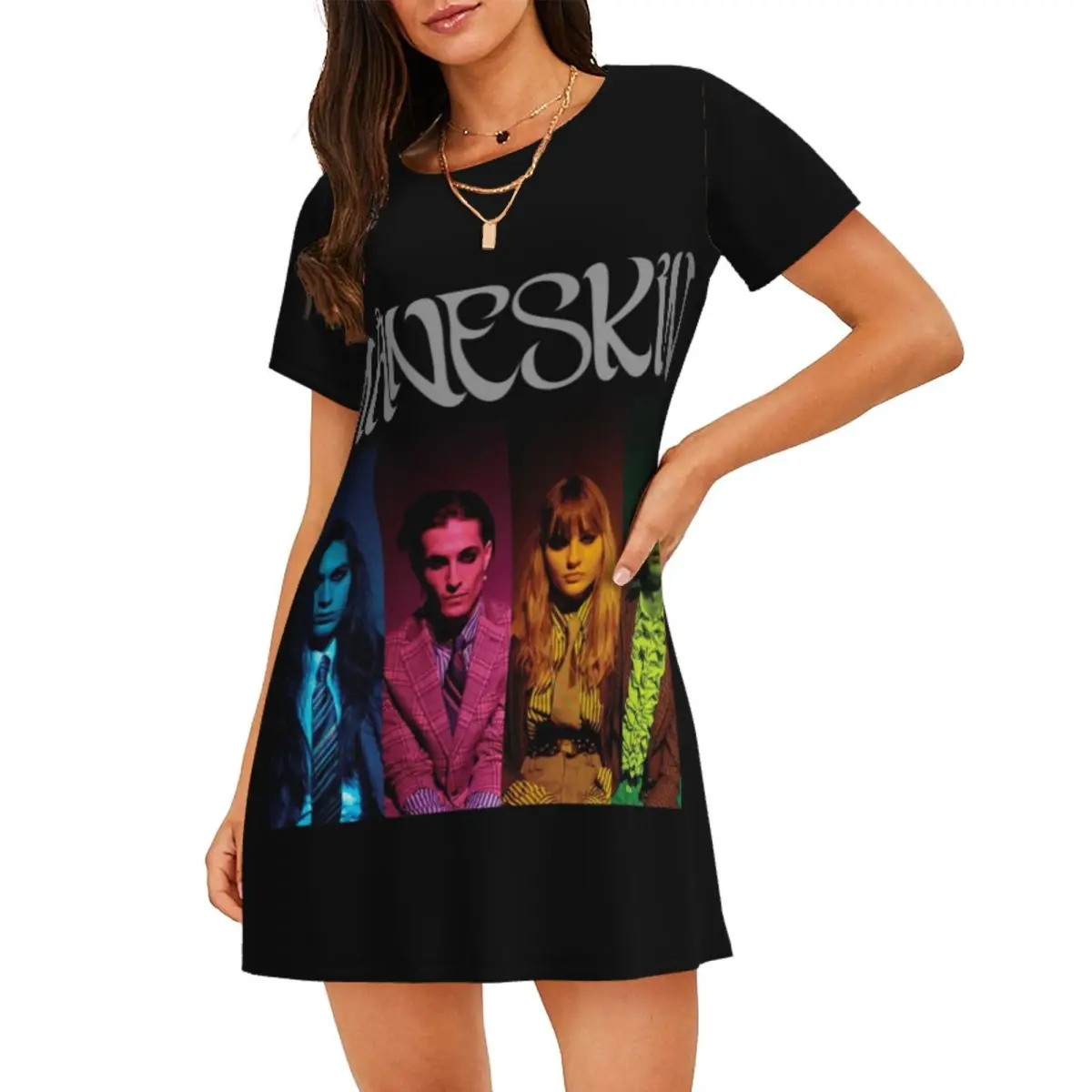 Custom Retro Maneskines Rock Band Short Sleeves Women Nightdress Sleeping Womens Nightgown Alternative Roll Dress Sleep Dress
Custom Retro Maneskines Rock Band Short Sleeves Women Nightdress Sleeping Womens Nightgown Alternative Roll Dress Sleep Dress