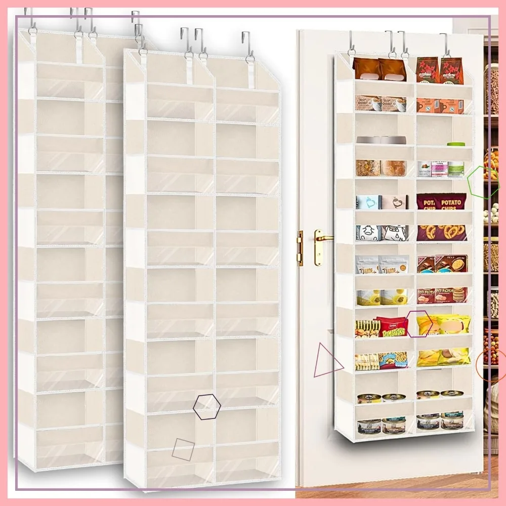 2 Pack Over Door Organizer 6 Tiers, Extra Large 12 Compartments, 80 lbs Hanging Storage with Clear Window for Toys, Shoes
2 Pack Over Door Organizer 6 Tiers, Extra Large 12 Compartments, 80 lbs Hanging Storage with Clear Window for Toys, Shoes