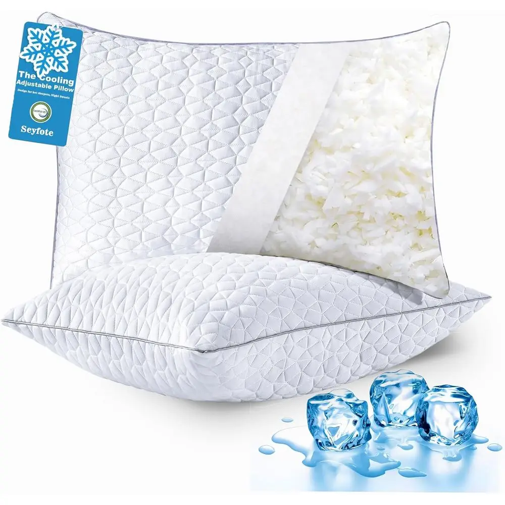 King Size Pillow Set of 2, Shredded Memory Foam, Adjustable Cooling Pillows for Side and Back Sleepers with Washable Cover, 20 x
King Size Pillow Set of 2, Shredded Memory Foam, Adjustable Cooling Pillows for Side and Back Sleepers with Washable Cover, 20 x