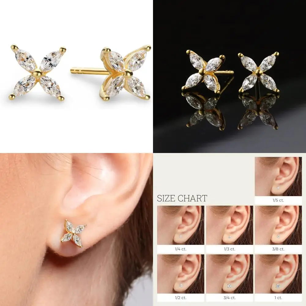 Cubic Zirconia Earrings 1.0 Carat Pair 22K Gold-Plated for Sensitive Ears, 0.32 Inch Studs Loving Lily Style
Cubic Zirconia Earrings 1.0 Carat Pair 22K Gold-Plated for Sensitive Ears, 0.32 Inch Studs Loving Lily Style
