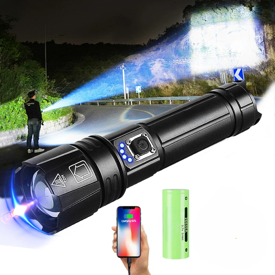 Ultra Powerful XHP360 LED Flashlight Rechargeable Torch Tactical Lantern Outdoor Waterproof Fishing Flashlight With Mobile Power
Ultra Powerful XHP360 LED Flashlight Rechargeable Torch Tactical Lantern Outdoor Waterproof Fishing Flashlight With Mobile Power