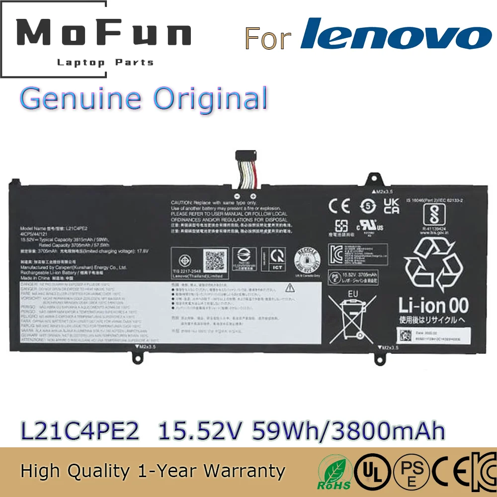 Brand New Original L21C4PE2 15.52V 59Wh Laptop Battery for Lenovo Yoga 6 13ALC7 5B11F29411 5B11F29414 L21D4PE1 L21M4PE2
Brand New Original L21C4PE2 15.52V 59Wh Laptop Battery for Lenovo Yoga 6 13ALC7 5B11F29411 5B11F29414 L21D4PE1 L21M4PE2