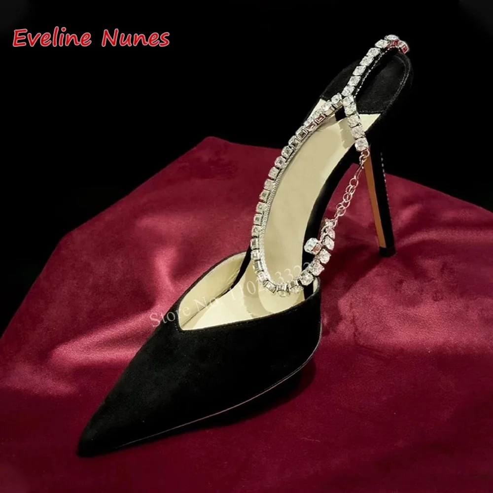 Black Crystal Chain Pumps 2024 Women's Suede Stiletto Heel Pointed Toe Fashion Elegant Summer Plus Size Rhinestones Shoes
Black Crystal Chain Pumps 2024 Women's Suede Stiletto Heel Pointed Toe Fashion Elegant Summer Plus Size Rhinestones Shoes