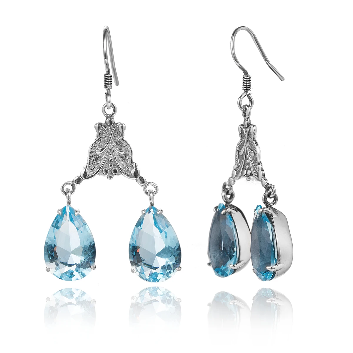 Vintage Blue Topaz Drop Earrings 925 Sterling Silver Teardrop Gemstone for Women Victorian Filigree Dangle Earrings Jewelry Gift
Vintage Blue Topaz Drop Earrings 925 Sterling Silver Teardrop Gemstone for Women Victorian Filigree Dangle Earrings Jewelry Gift